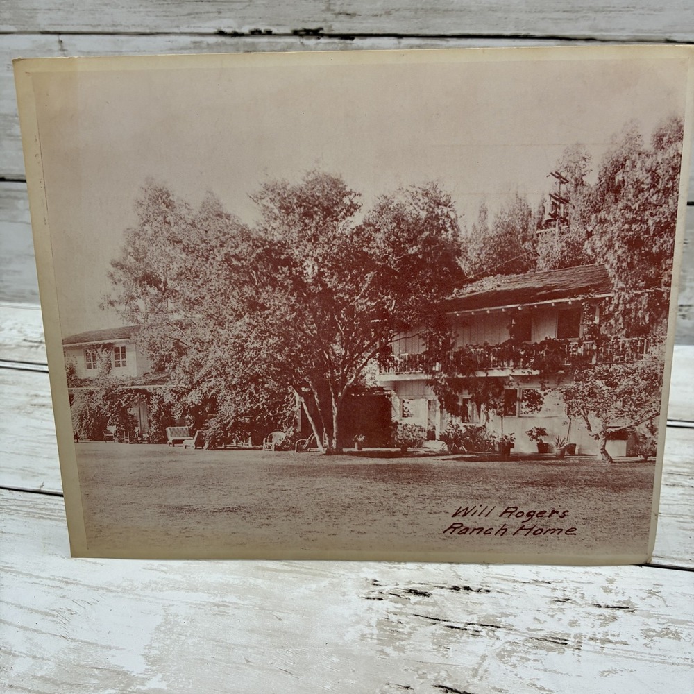 Vintage Will Rogers Ranch Home Giant Souvenir Postcard Santa Monica California